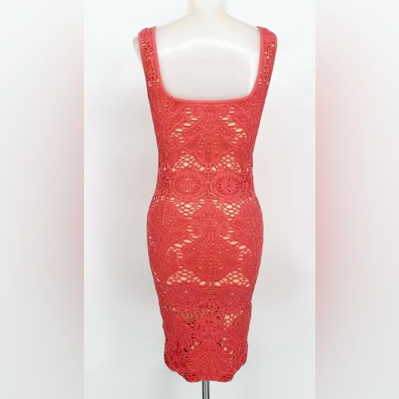 Free People Intimately Lace Medallion Crochet Overlay
Bodycon Mini Dress, coral - Picture 3 of 8